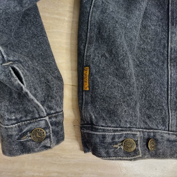 Vintage Armani Jeans Denim Jacket  Mens 34 Gray Acidwash Made in Italy - Picture 11 of 16